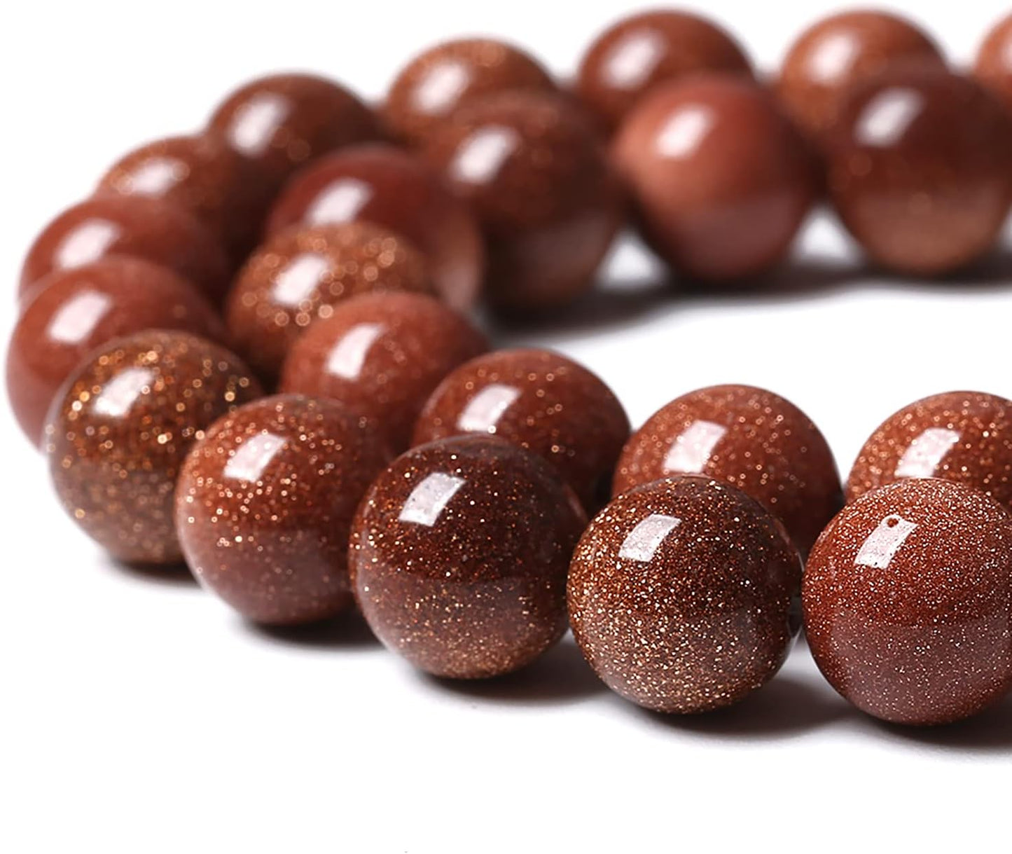 61pcs 6mm Natural Gold Sandstone Beads Gemstone Round Loose Beads for Jewelry Making DIY Bracelet Necklace 15“