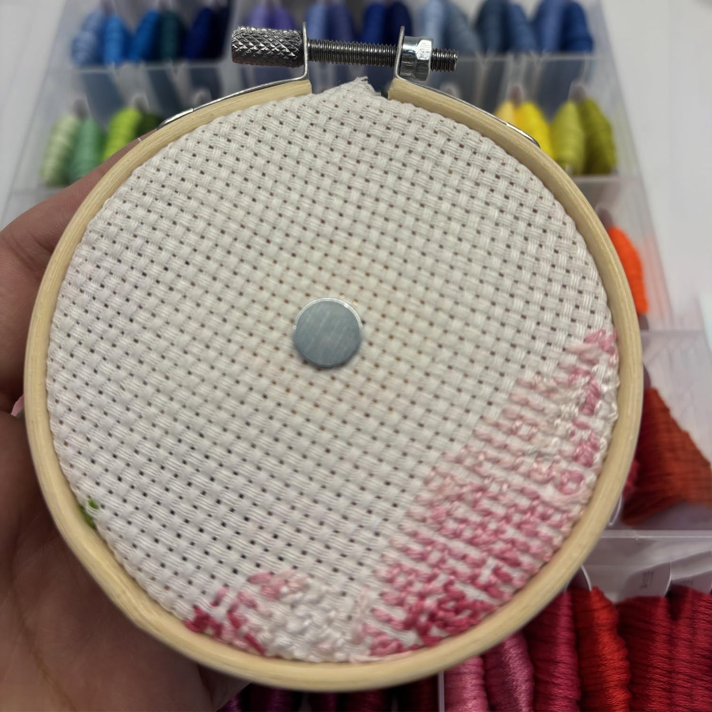 Hydrangea Magnetic Needle Minder for Cross Stitch – Strong Needlepoint Holder, Embroidery Sewing Magnet – Secure & Decorative Needle Minders for Stitching & Crafting (Sunflower)