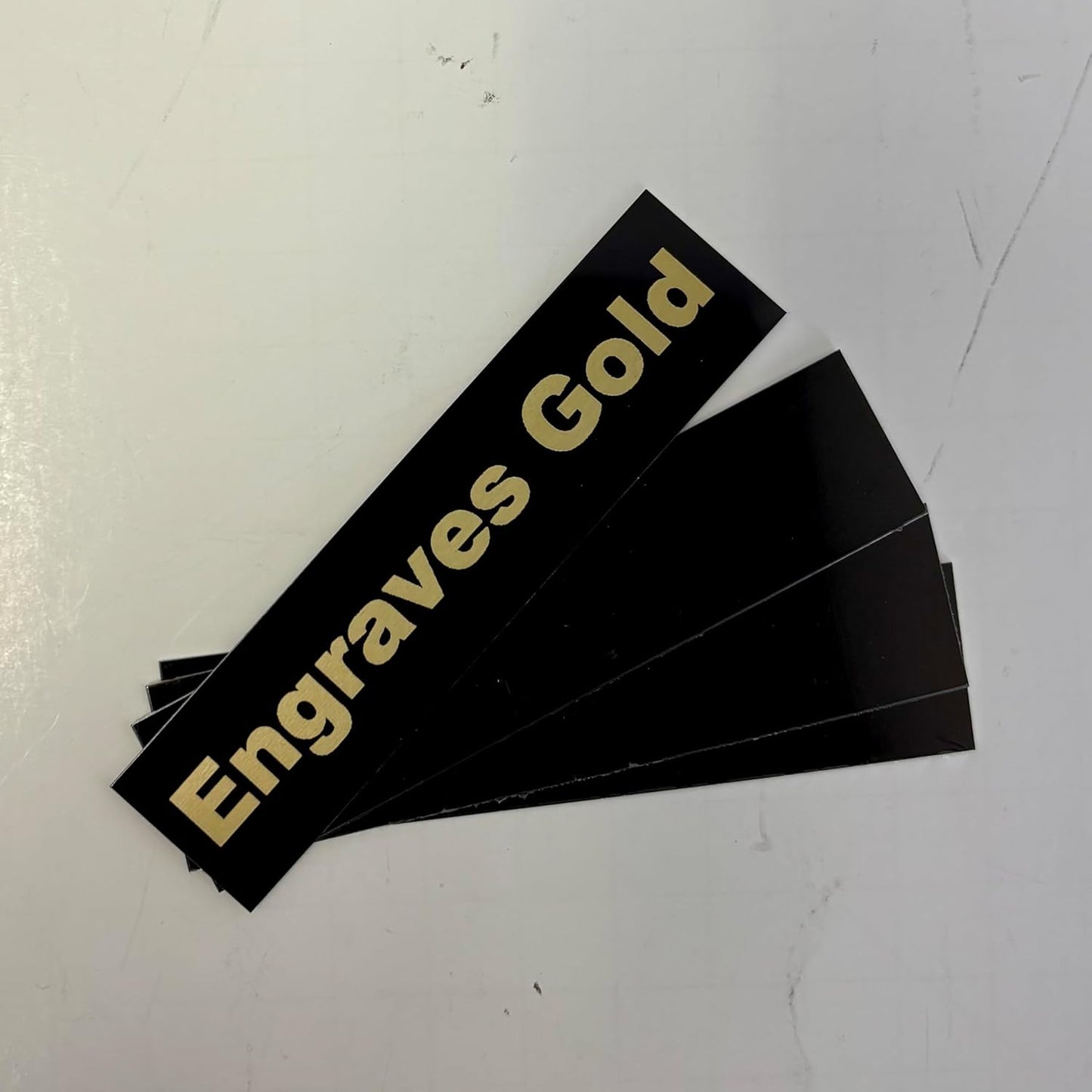 Blank Metal Plates for Laser Engraving - 4 Pack | Aluminum Sheets 0.020" Thick | CO2, Diode, Fiber Laser Compatible | Multiple Sizes & Colors (Black (engraves gold), 1x8.25 inch)