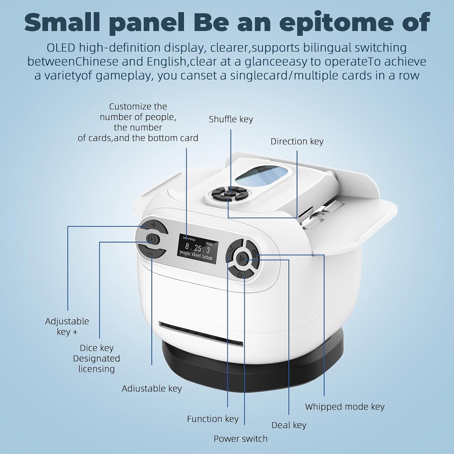 2025 Automatic Card Shuffler and Dealer Machine, 2-in-1 360°Rotating Card Dealer and Shuffler Machine, Super Quiet, Safer, Various Card Games for Home and Club-White