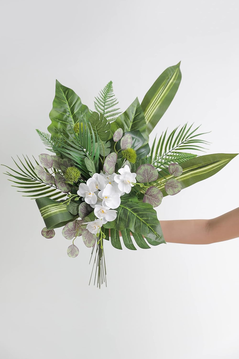 Serra Flora Artificial Greenery Spray Box Set(Pack of 30pcs) with 9 Kinds of Filler for Safari Jungle Hawaiian Luau Party Table Decoration Wedding Birthday Theme Party Decorations (Palm Leaves)