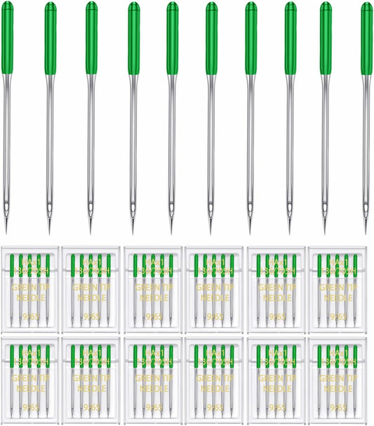 HONEYSEW 60 Pieces Sewing Machine Needles Universal Regular Point Machine Needles for Home Sewing Machine Compatible with Singer, Brother and Old Sewing Machine (Green, Size9-60PCS)