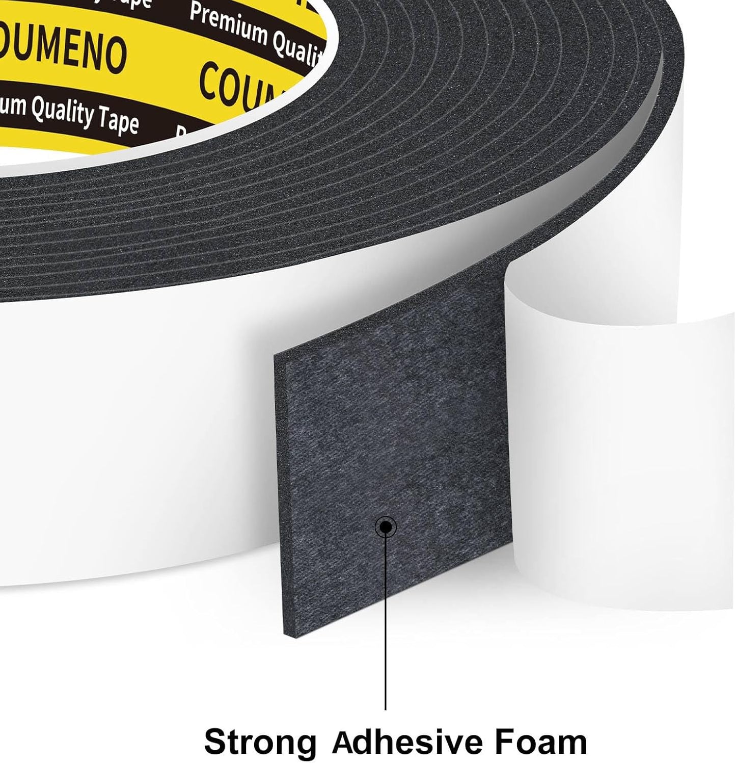 3 Pack EVA Single-Sided Adhesive Black Foam Tape,2inx16.4FT Single-Sided Sealing Strip Foam Pad Sponge Tape Window Weatherproof, Self-Adhesive Insulation Sealing Tape