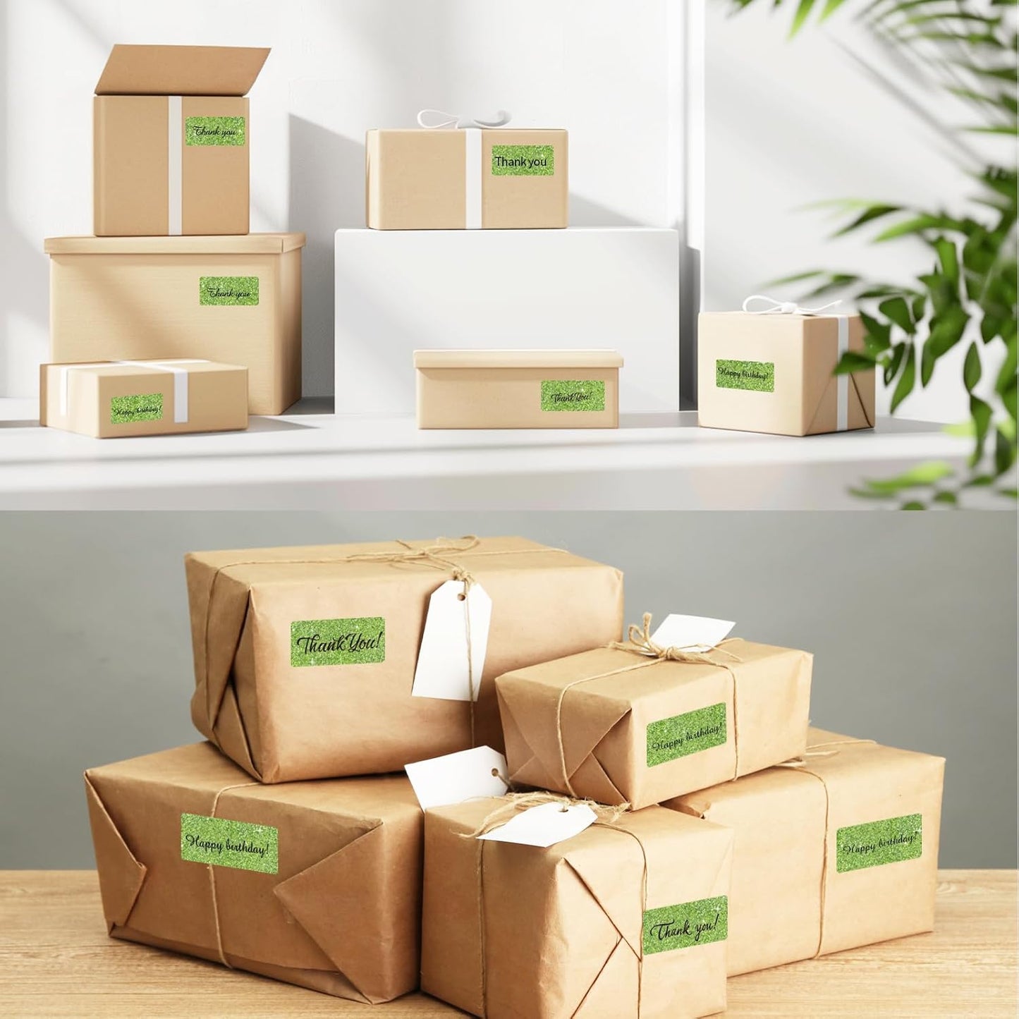 3x2 Inch Holographic Thermal Labels, Glitter Green Thermal Sticker Labels, Waterproof Thermal Printer Stickers for Price, Barcode, Name, Custom Logo Design, 200 Pcs/Roll