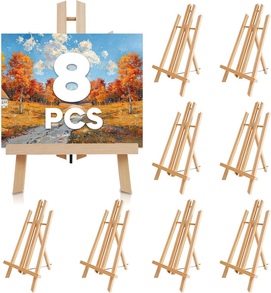 CONDA 8 Pack 16" Tabletop Display Easel, Portable A-Frame Tripod Display Easel for Painting Party & Displaying Canvases, Photos, Display Tripod Holder Stand for Students Kids Beginners