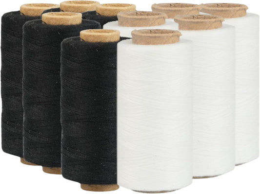 2 Colors Serger Sewing Thread - 10 Cones Threads of 500 Yards Each Spool | Sewing Clips Quilting Materials Sewing Machines for Beginners and Heavy-Duty Sewing Machine Threads | Lace Yarn, Ribbon Yarn