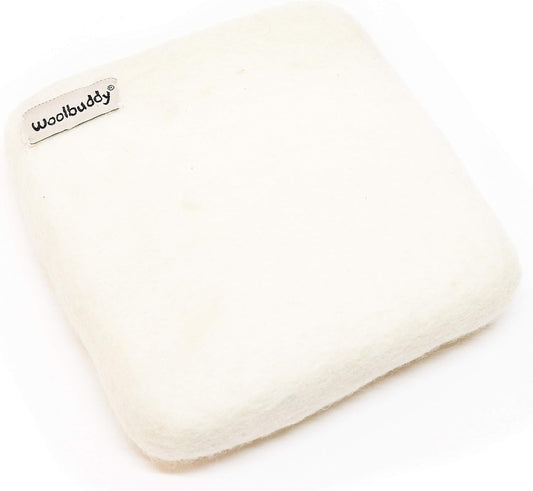 Woolbuddy Needle Felting Pad - Durable Wool Mat for Craft Projects, Foam Alternative, 6"x6"x1.5" (White)