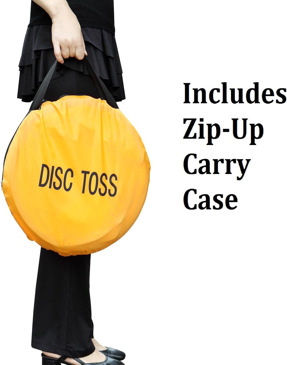Folding Disc Toss Game Set - Flying Disc Toss Dunk Game Set - Includes 2 Disc Targets with Bean Bag & 2 Flying Discs & Carrying Case - Great for Backyard,BBQs,Tailgating