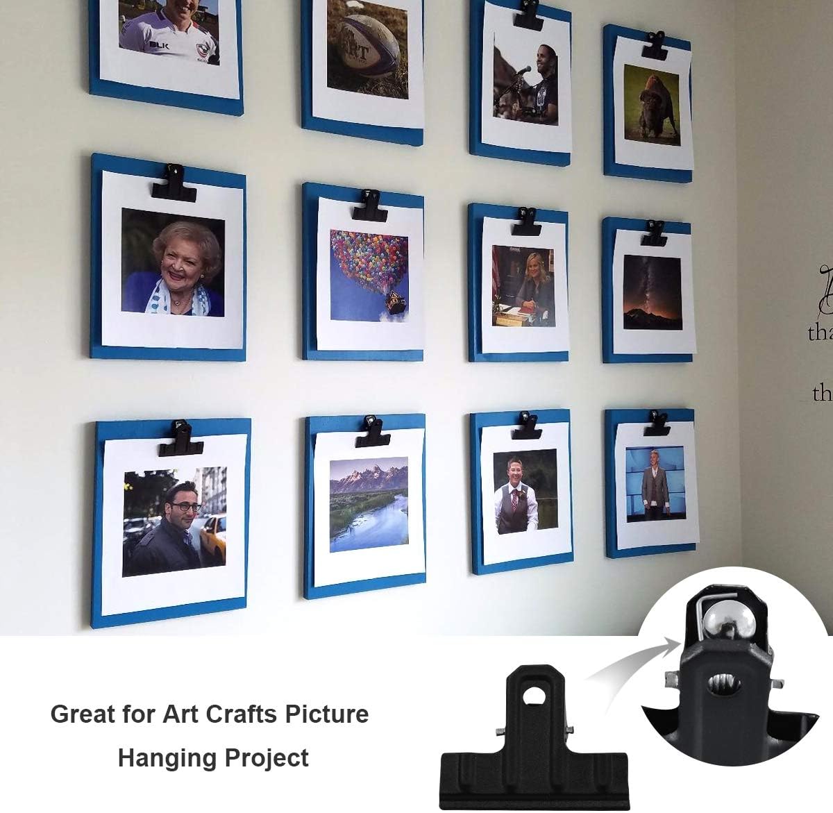 Coideal Black Large Bull Clips Thickened, 10 Pcs 3 Inch Long Metal Binder Paper Clip Clamps for Office Kitchen, Drawing Board, Art Crafts (77 mm)