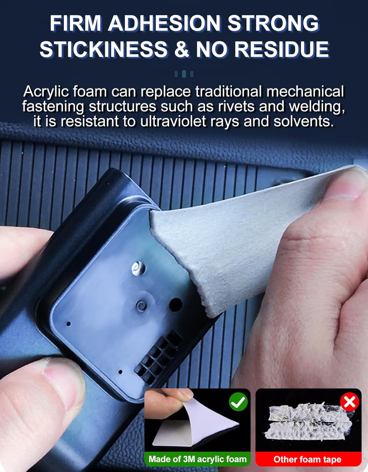 Strongest Double Sided Tape,Waterproof Heavy Duty Mounting Tape Made of 3M PE, Length 29.5 Ft (Width 1.18in & 0.59in), White Strong Adhesive Foam Tape for Walls Decor Picture Strips