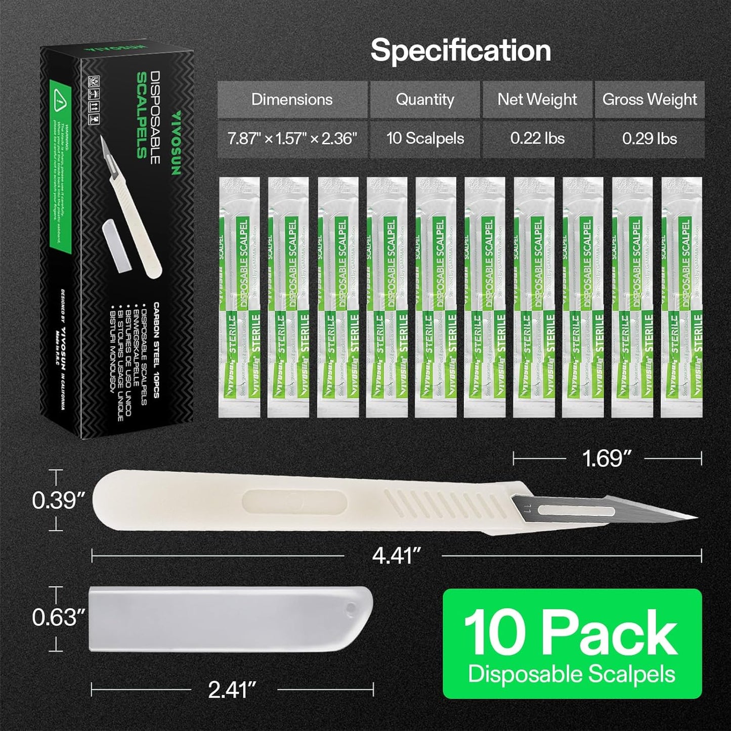 VIVOSUN #11 High-Carbon Steel Blades for Cutting Plants and Propagation