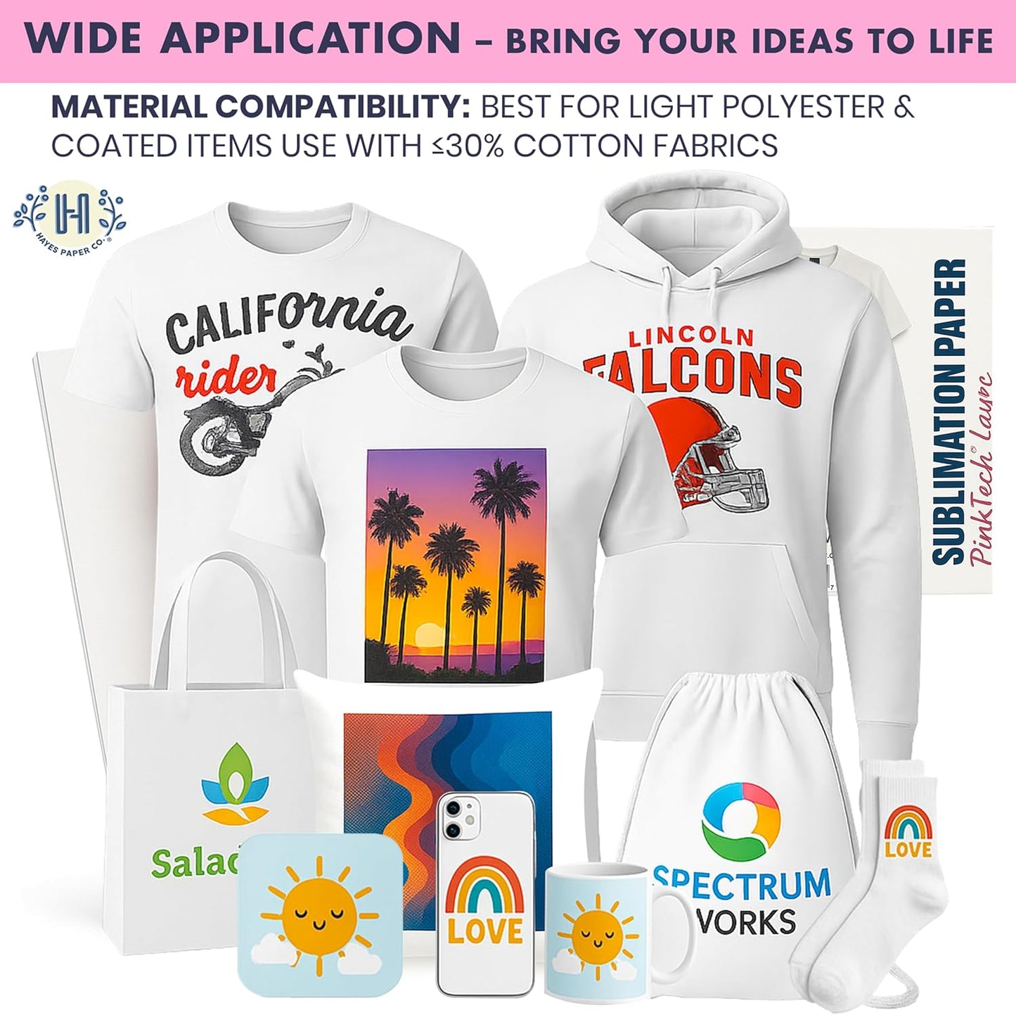 Hayes Sublimation Paper 105gsm A4 Size (8.3" x 11.7") – 150 Sheets | Works With Sublimation Ink & Blanks | Compatible With Sublimation Printers | T-Shirts, Mugs, Tumblers and More