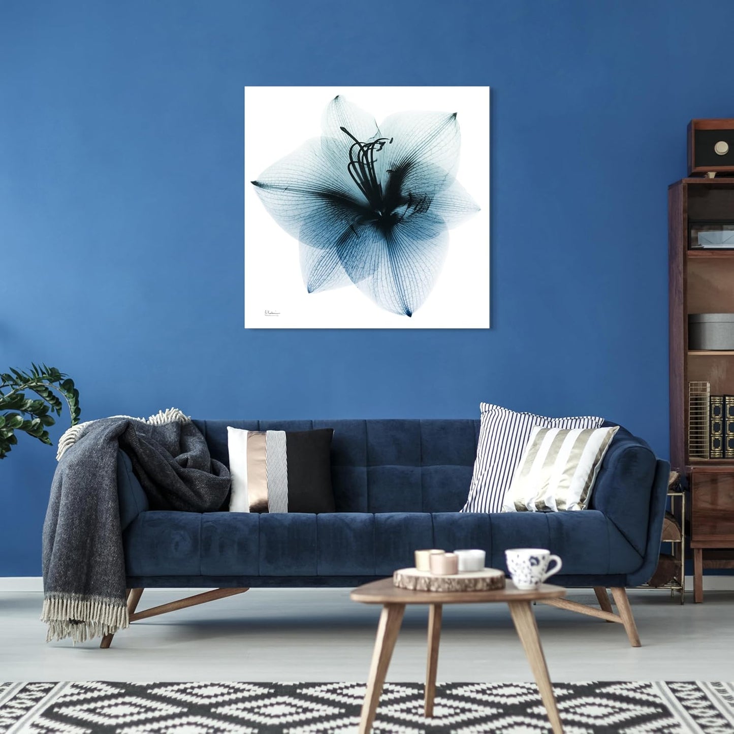 Empire Art Direct Frameless Free Floating Tempered Glass Panel Graphic Wall Art Ready to Hang, 38" x 38", Glacial Amaryllis