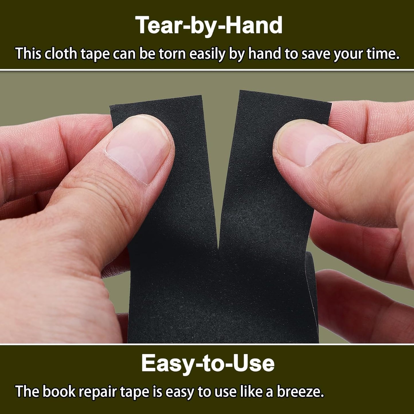 Cloth Bookbinding Repair Tape Matte Book Repair Tape 2 Inch by 33 Feet Self Adhesive Non Reflective Cloth Tape for Old Books Antique Books Daily Supplies (Black)