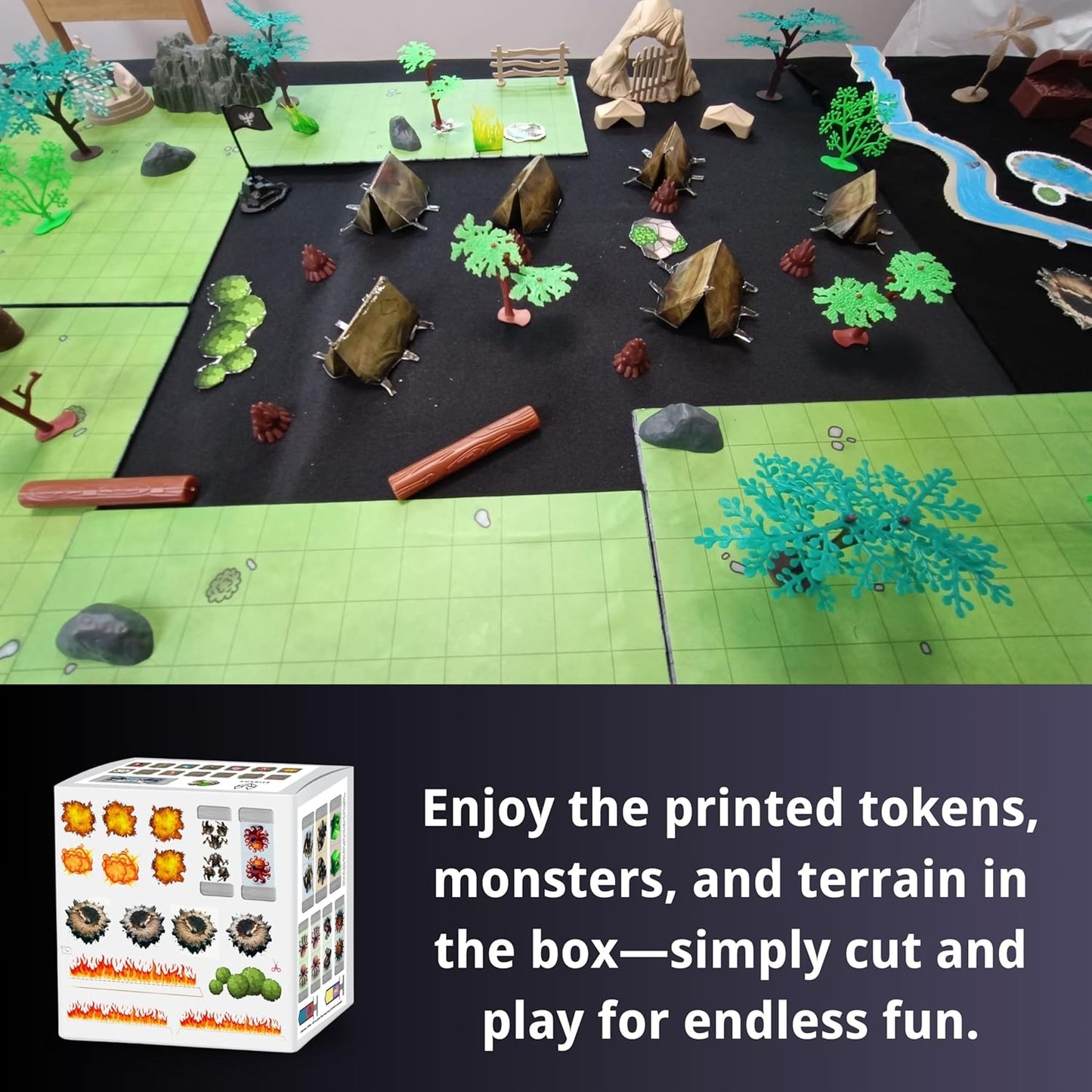 Dungeons & Dragons Castle Set | 240+ Pieces, Dragons, Double-Sided Battle Map | Modular DND Terrain, Miniatures Set for Dungeon Masters Pathfinder DND 5e Medieval