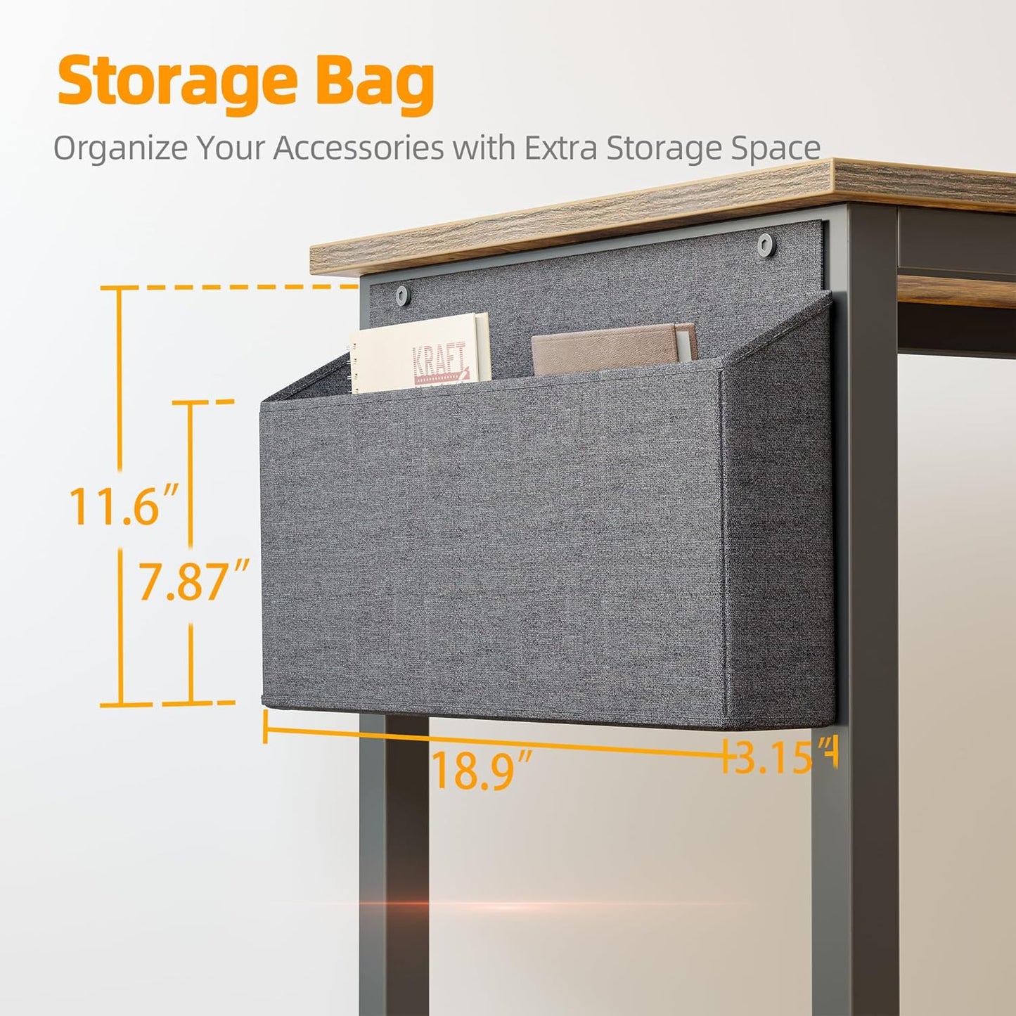 TIQLAB Small Computer Desk with Power Outlets, 40 Inch L Shaped Desk with Reversible Shelves, Gaming Desk Corner Desk Study Writing Desk for Home Office Bedroom Small Space, Rustic Brown