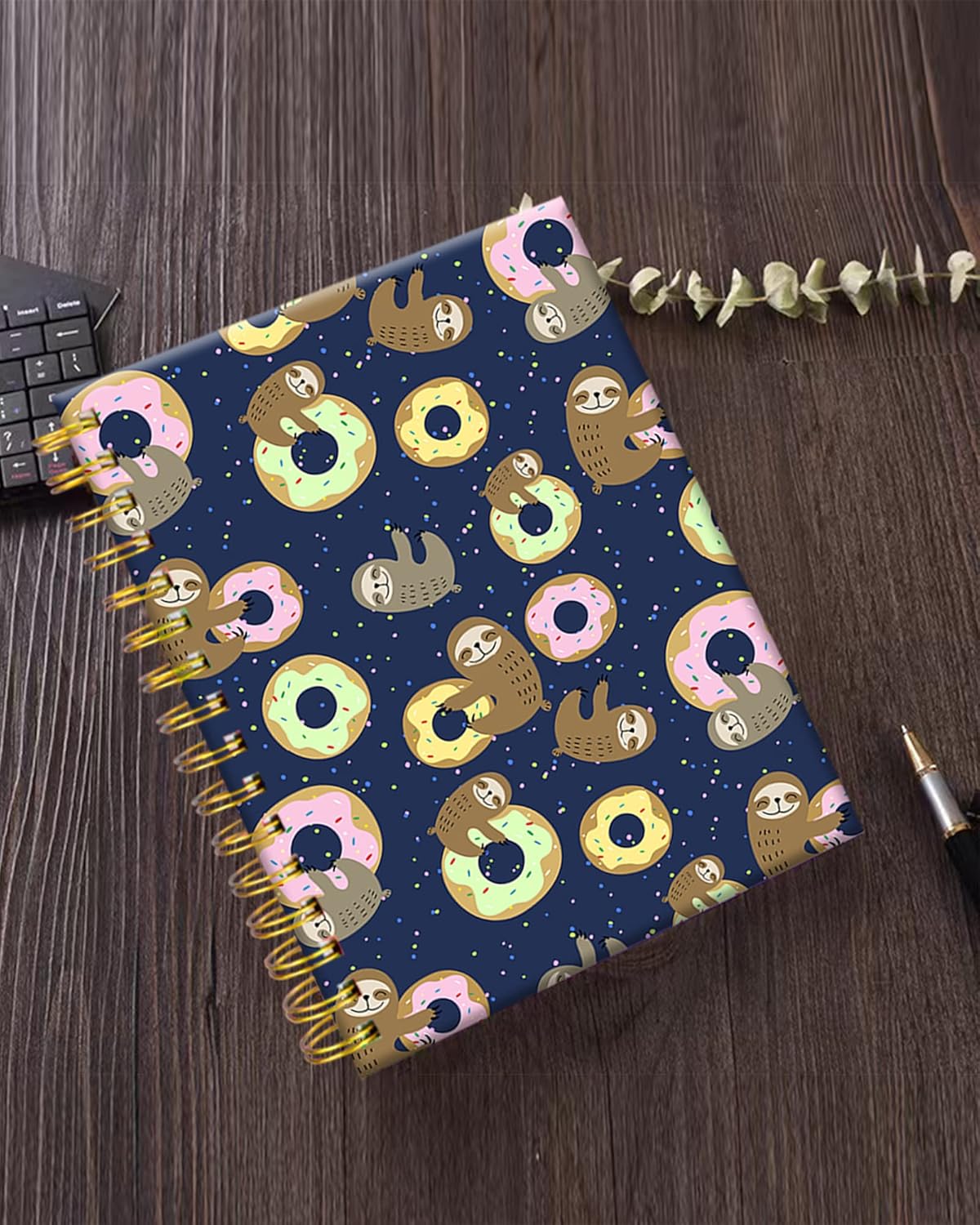 iampanda Spiral Journal Notebook,Cute Strong TwinWire Binding with Premium Paper for Girl Women,60 Sheets A5 College Ruled NotebookJournal,Perfect for School Office Home Gifts,Sloth with Sweet