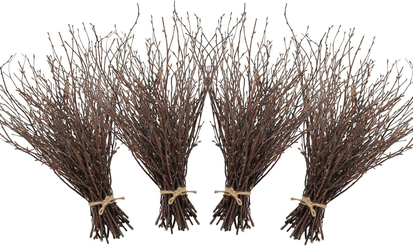 Uieke 200PCS Birch Twigs – 17 Inch Natural Dried Plants Decorative Birch Branches for DIY Crafts, Birch Sticks for Vases Wedding Arrangements Home Wreath Decor