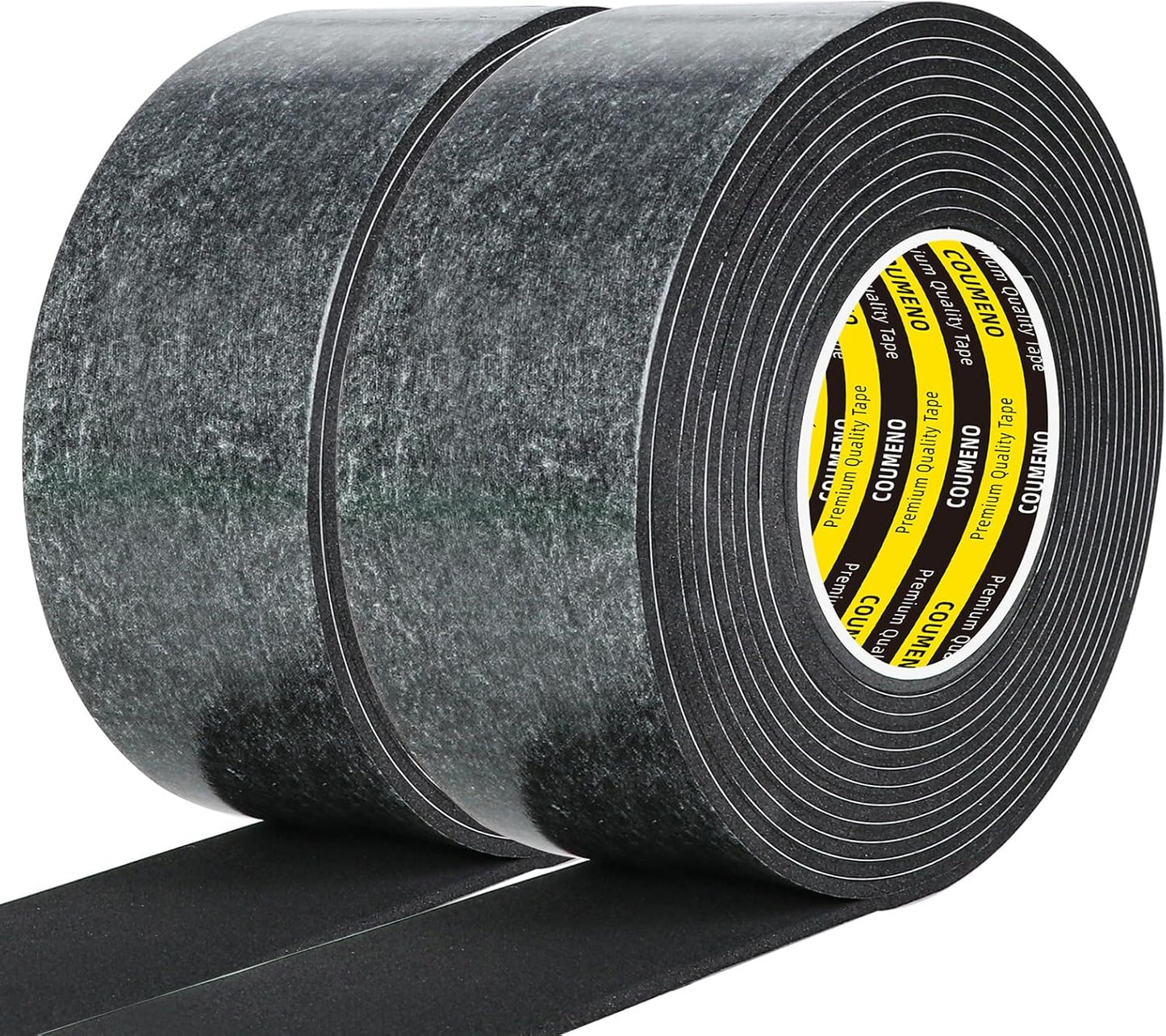2 Pack EVA Single-Sided Adhesive Black Foam Tape,2inx16.4FT Single-Sided Sealing Strip Foam Pad Sponge Tape Window Weatherproof, Self-Adhesive Insulation Sealing Tape