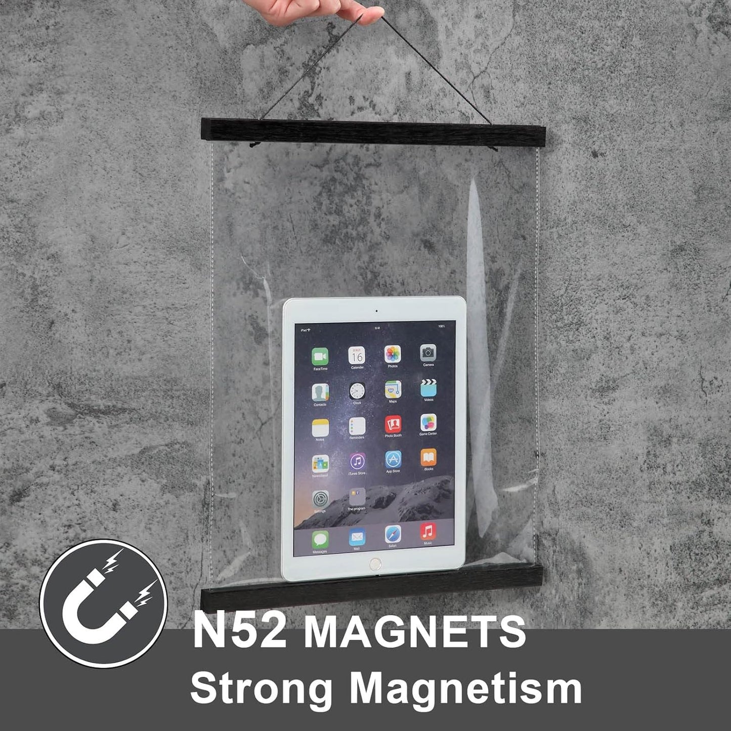 WITCOLOR Magnetic Poster Hanger Frame, 20" Wide Magnetic Hanging Frames 20x28 20x30 20x20 20x16 20x24 Magnet Poster Holder for Wall Hang Poster (Black)