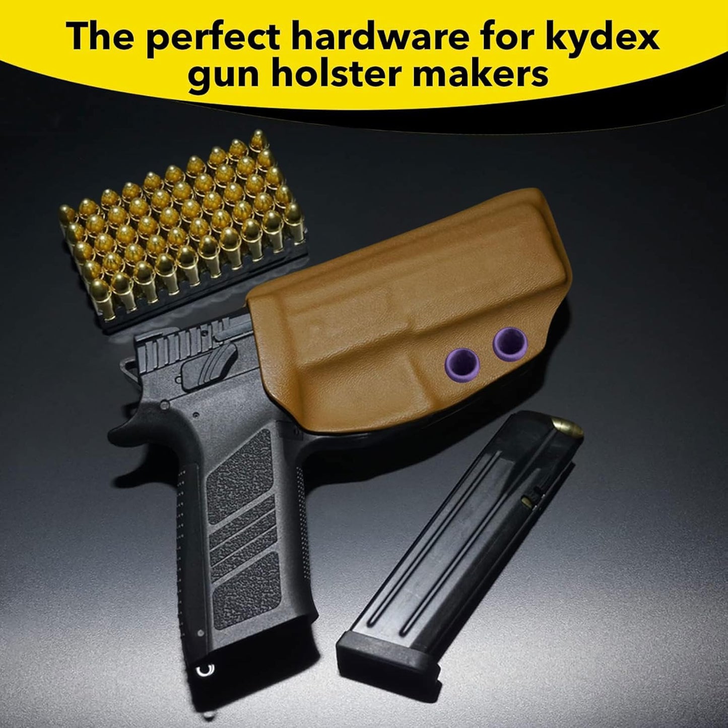 Kydex Rivets Eyelets, 8-8 1/4" Multicolored Grommet Eyelets for Tactical Holster Making, Knife Sheath Crafting, Fasteners for Custom DIY Kydex Projects (Set of 50)