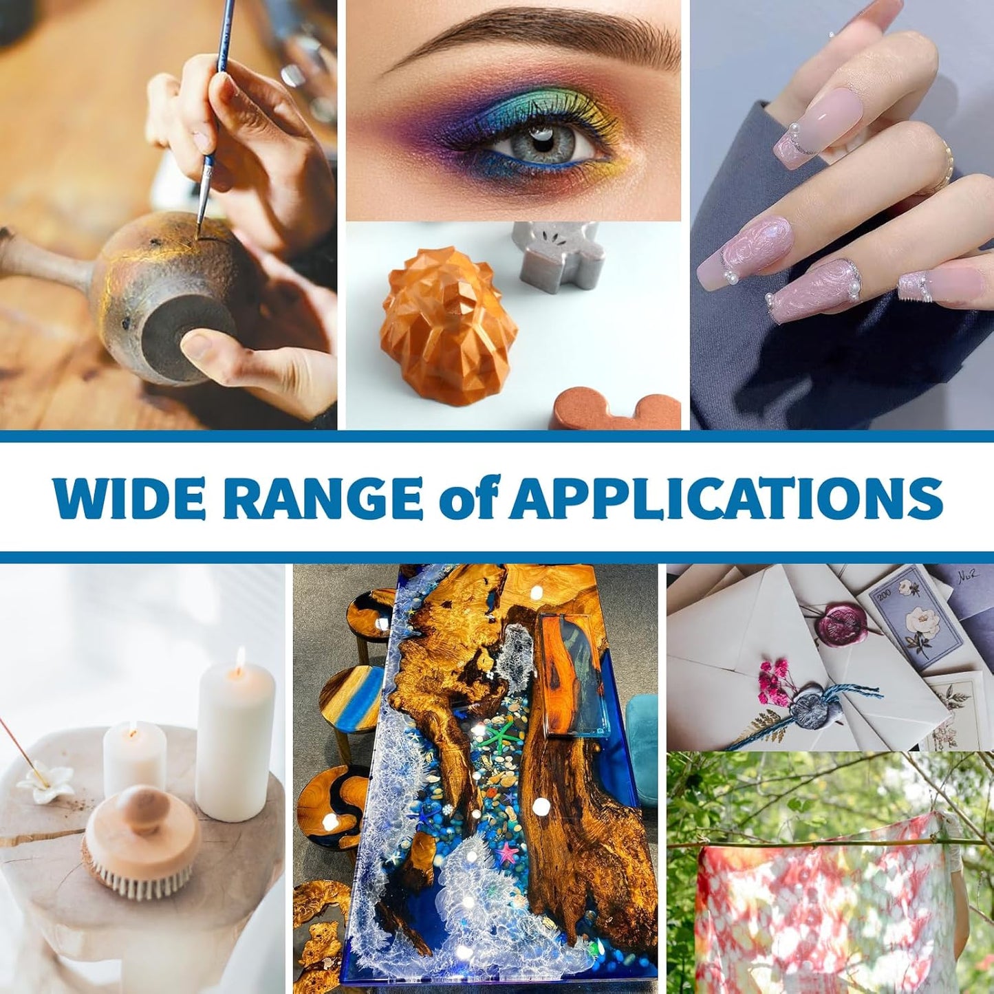 Renfio Mica Powder, 60 Colors Mica Powder for Resin Natural Epoxy Resin Color Pigment Powder Dye 0.25oz/7g Bottles Shimmer Pearl Pigments for Soap Making, Candle Making, Epoxy Crafts, Slime, Nail Art