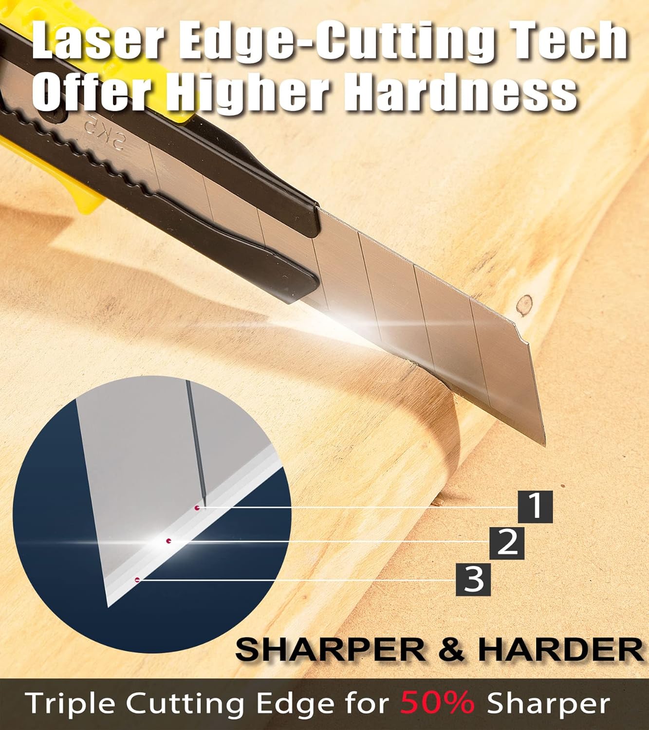 DOWELL 18mm Snap Off Blade SK5 Utility Knife Retractable Blades Box Cutter Blades (100pc)