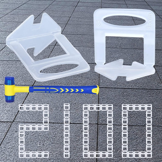 Tile Leveling System Clips Spacers Tile Leveler Clips DIY Tile Leveler Spacers 2100 Pcs 1/16" (1.5mm) for Professional Ceramic Tile and Stone Installation (2100 1/16")