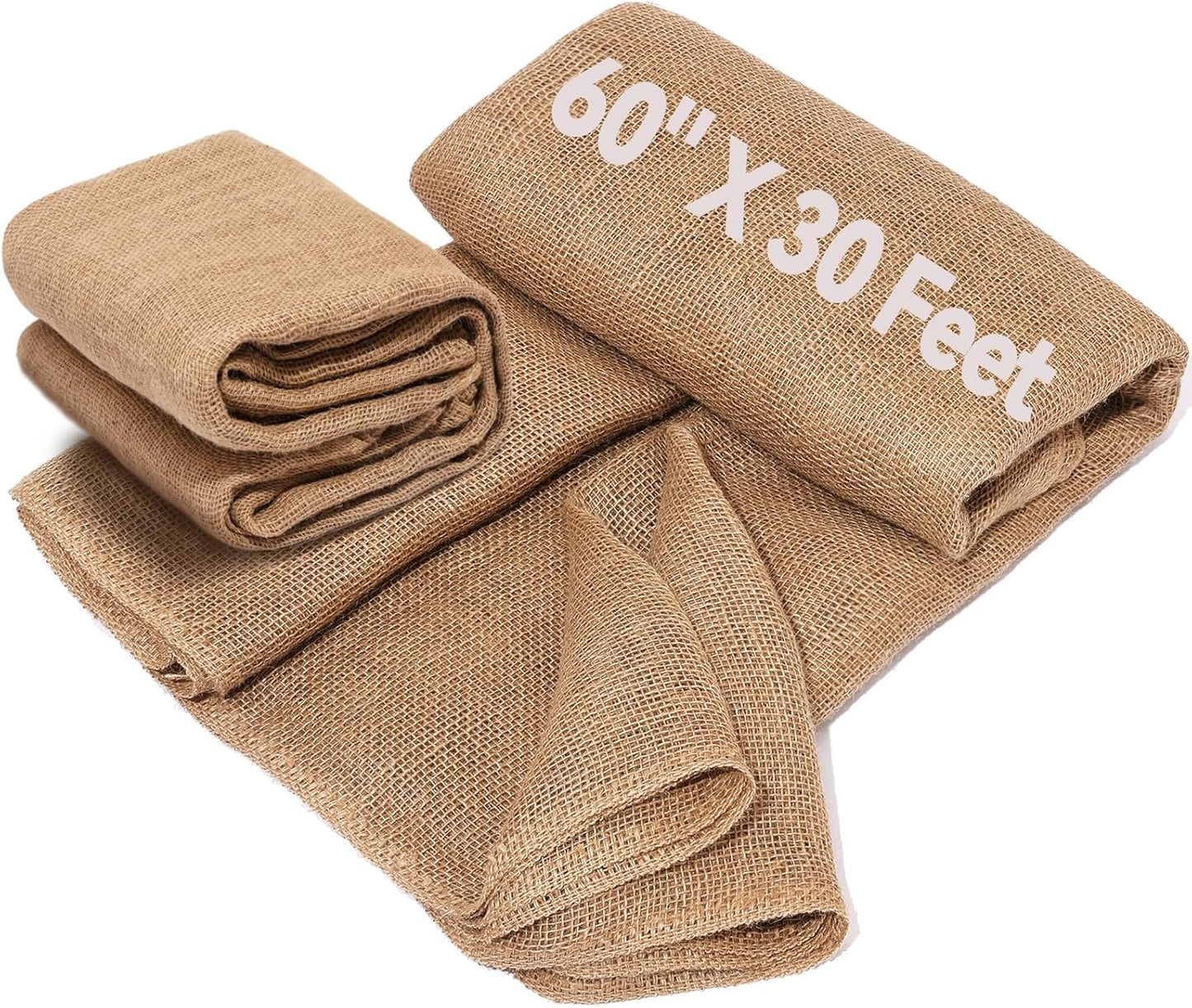 60" x30 Feet Premium Natural Burlap Fabric Roll – Multipurpose for Gardening, Weddings, Crafts & Holiday Decor – Wedding Aisle Runner, Halloween/Christmas Burlap, Weed Barrier & More