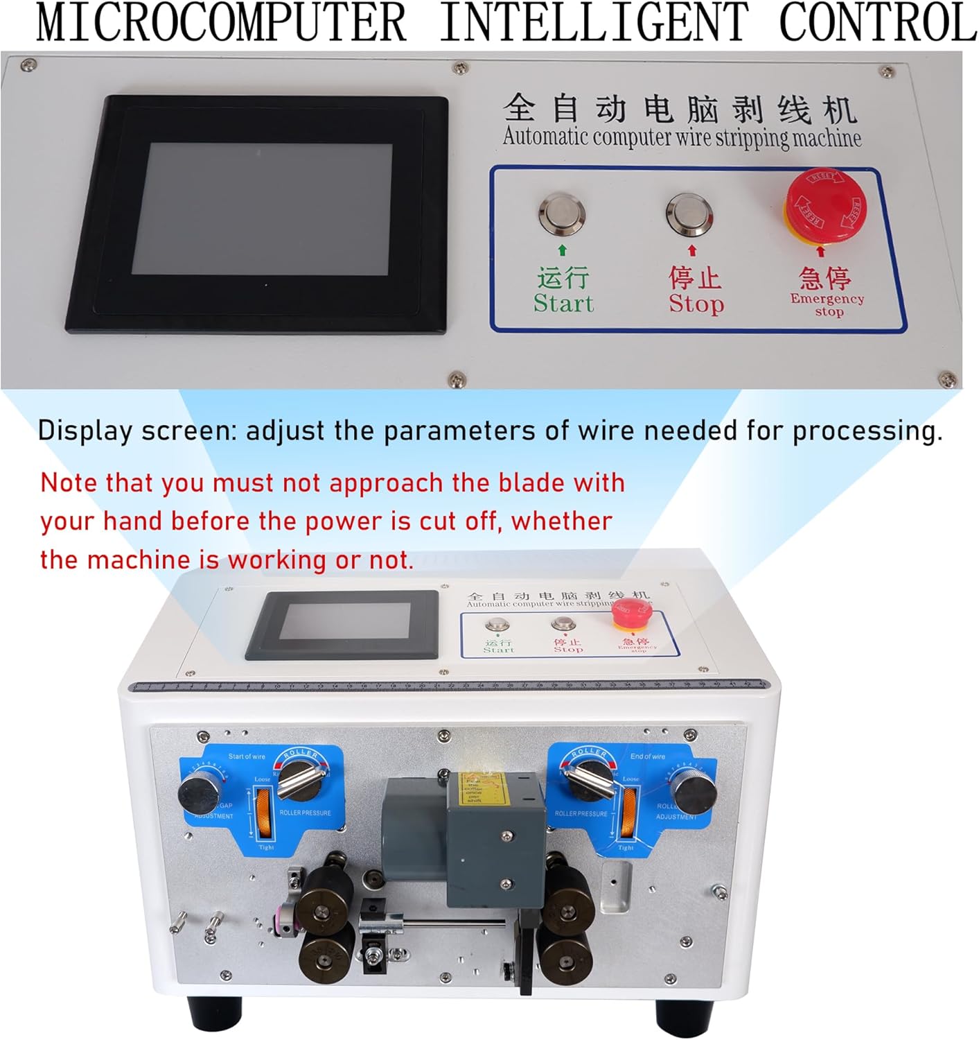 Automatic Wire Stripper Machine, Computer Wire Peeling, Electronic Wire Cutting Machine, Cable Cutting 110V, Multi-Function Button, Touchscreens, 0.5-30mm Stripping Length