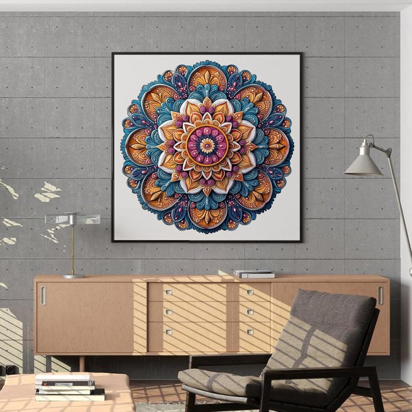 Wooden Jigsaw Puzzles - Mandala Wooden Puzzles for Adults, 500 Pcs King Size 16.7'' x 16.7'', Luxurious Shaped Wood Puzzle, Beautiful Package, Best Gift for Adults and Kids, Family Game