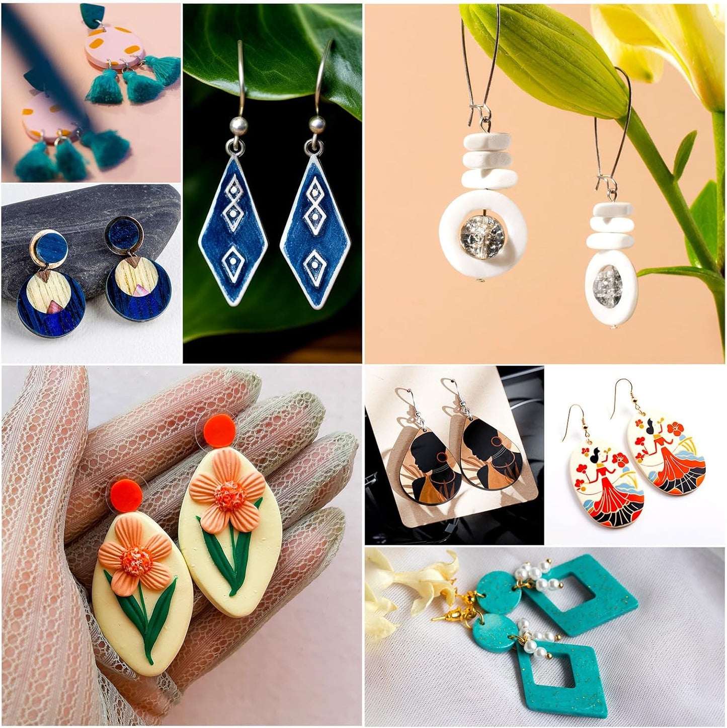 Polymer Clay Cutters for Earring Making 181pcs Clay Tools Set with 44 Shapes Stainless Steel Clay Earrings Cutters 16 Circle Shape Cutters 1 Clay Letter Stamp 120 Jewelry Accessories