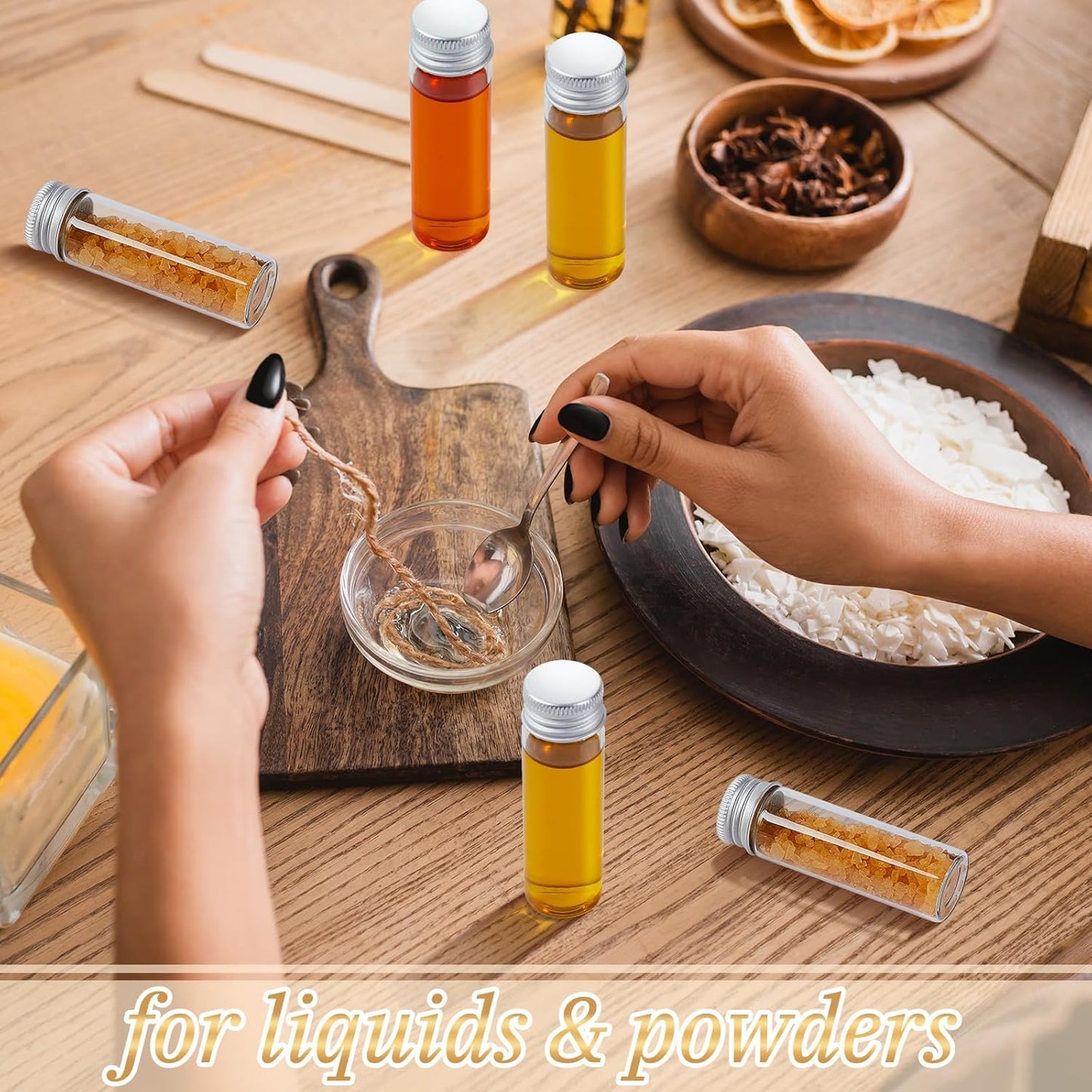 100 Pcs Small Clear Vials Spice Mini Jars with Lids Mini Glass Bottles with Screw Aluminum Metal Caps Tiny Jars Sample Containers for Powder Cream Cosmetic Jewelry Wedding (15 ml,Silver Caps)