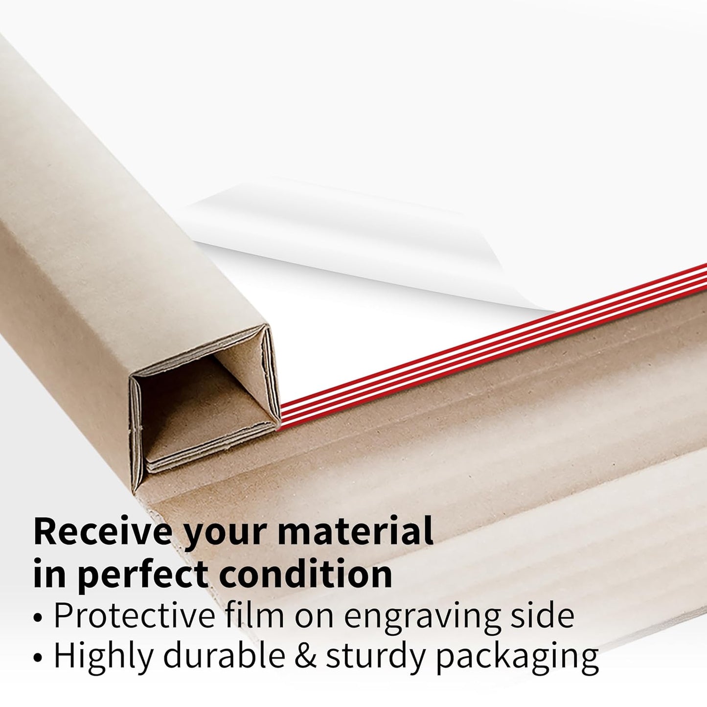 Trotec TroLase | 12"x24"x1/16", 4 Pcs | White/Red | 2 Ply | Modified Acrylic | Laser Engraving Double Color Plastic Sheet | Engraving Blanks for Laser, Saw, Guillotine | Made in USA