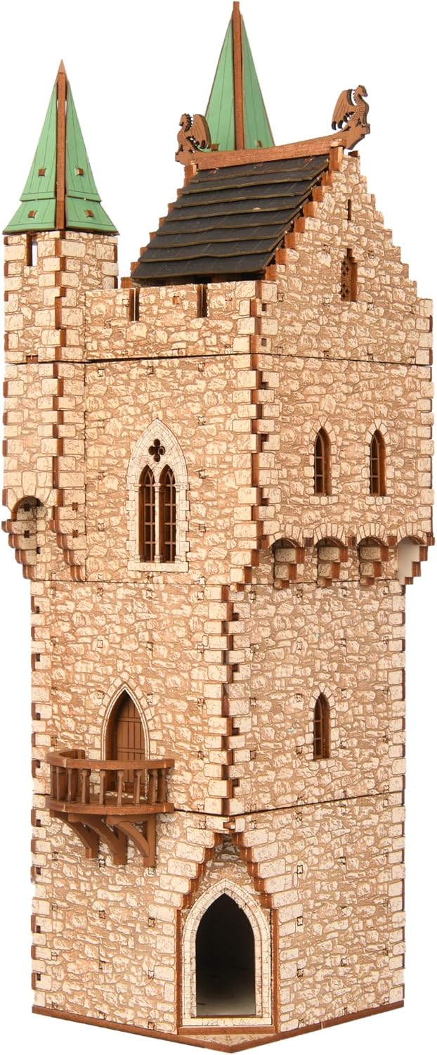 The Great Tower P- Medieval Castle - DIY Wooden Building Kit Crafts for Adults, Puzzle Wood Model Kit - Laser Cut Wooden Puzzle Architecture & Engineering Assembly Set - Hobby building kit - Realistic