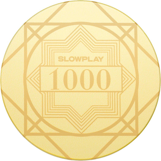 SLOWPLAY Nash Ceramic Poker Chips in Bulk, Casino Grade Ceramic 10-Gram Poker Chip for Texas Hold'em, 39mm Professional Chips Pack of 50 with Denomination of 1000