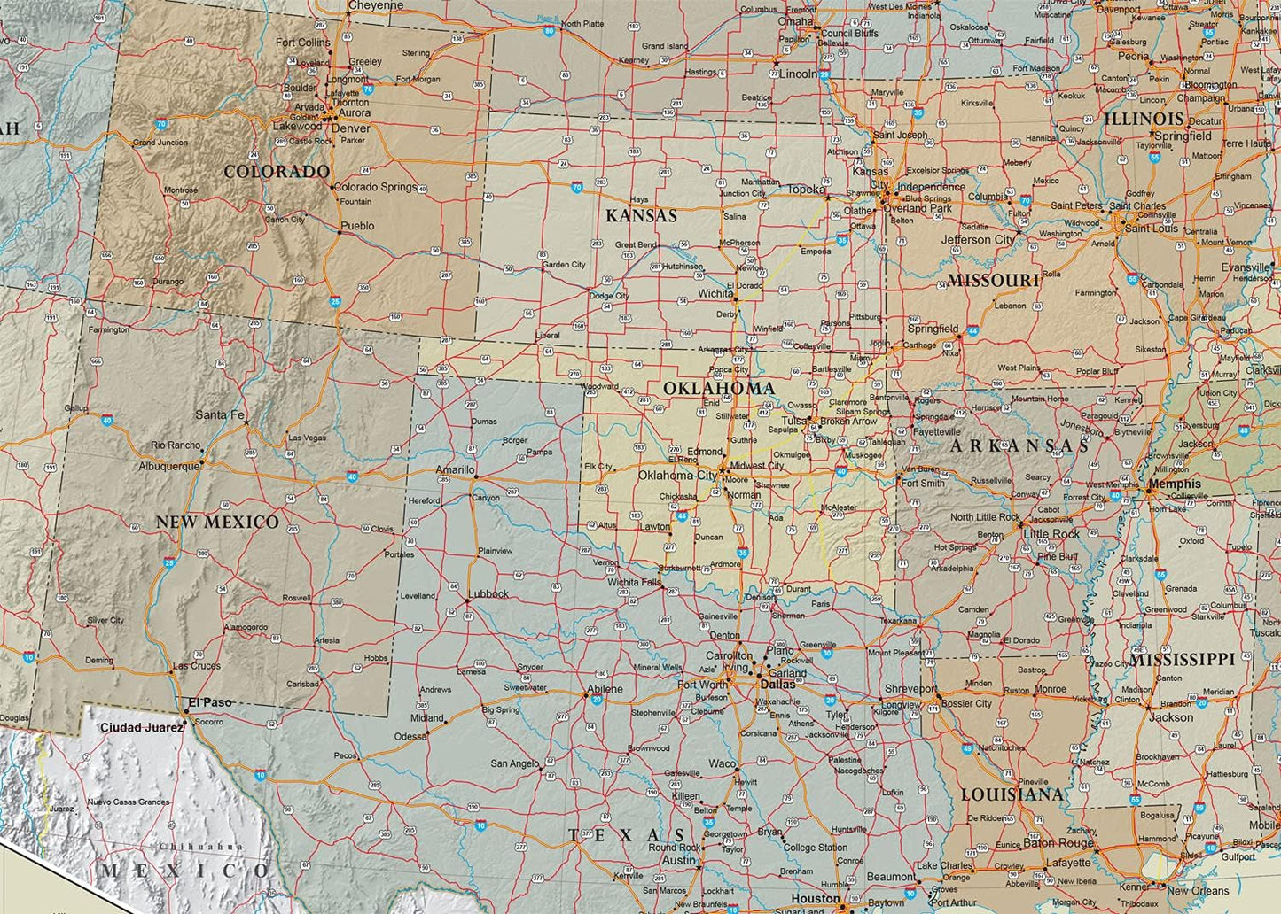 24x36 United States, USA Contemporary Premier Wall Map Poster (24x36 LAMINATED)