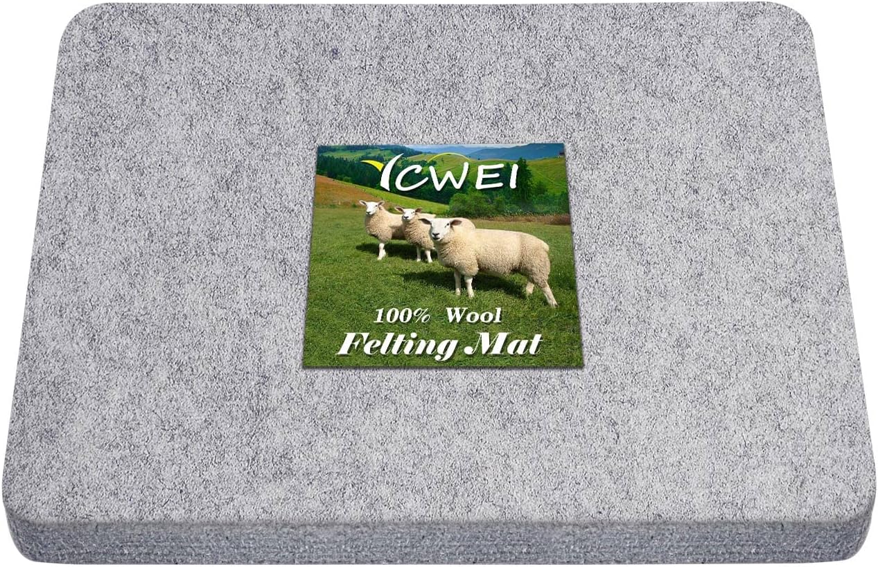YCWEI YCWEI Needle Felting Pad,100% Natural Wool Needled Felting Mat, 8 x 10 x 1 inch Eco-Friendly Felting Block, Thick and Firm Needle Felting Base