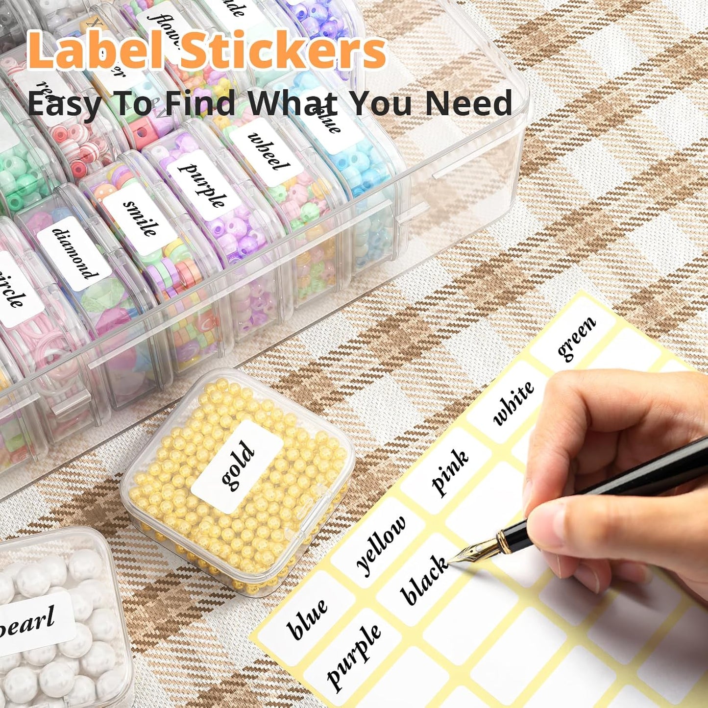 Mathtoxyz Bead Organizer Box, 62Pcs Small Bead Organizers and Storage Plastic Cases Mini Clear Bead Storage Containers Boxes with Hinged Lid and Rectangle for Bracelet Making DIY Jewelry Craft Nail