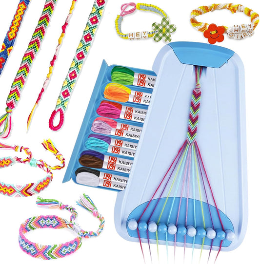 Friendship Bracelet Making Kit for Girls, Arts and Crafts Bracelets String Maker Kit for Kids Ages 8-12 Christmas Birthday Gifts (All Blue)