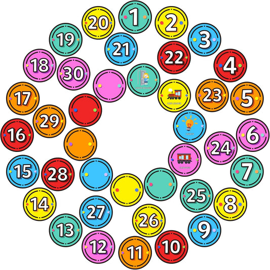 40PCS Line Up Spots for Classroom Floor, 4” Floor Numbers Stickers for Back to School Kindergarten Preschool Elementary Supplies