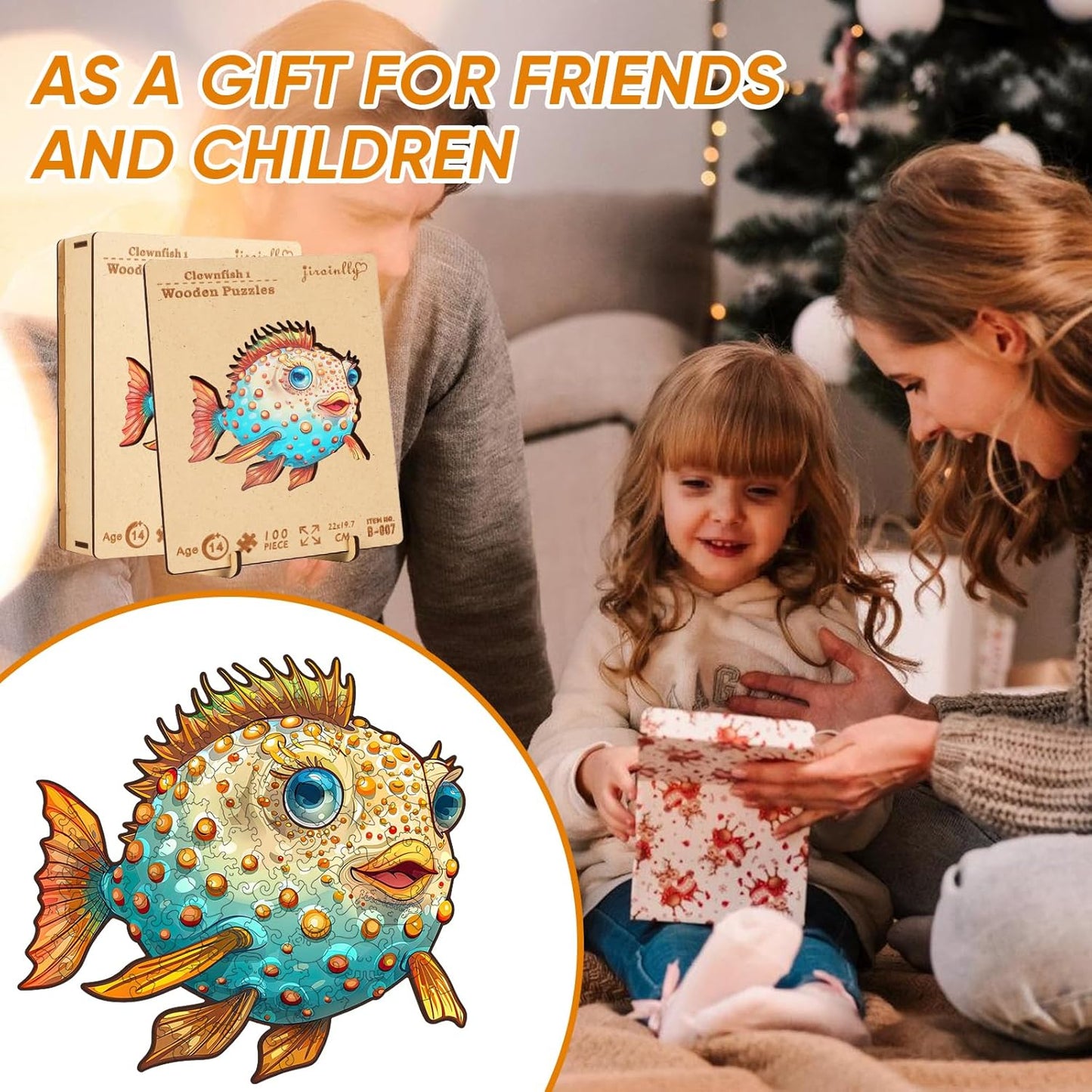 Wooden Puzzles for Kids, 100 Pieces Ocean Wooden Jigsaw Puzzles Kids Ages 8-10-14, Wooden Puzzle for Toddler Children Learning Educational Puzzles Toy Gifts for Friends Family