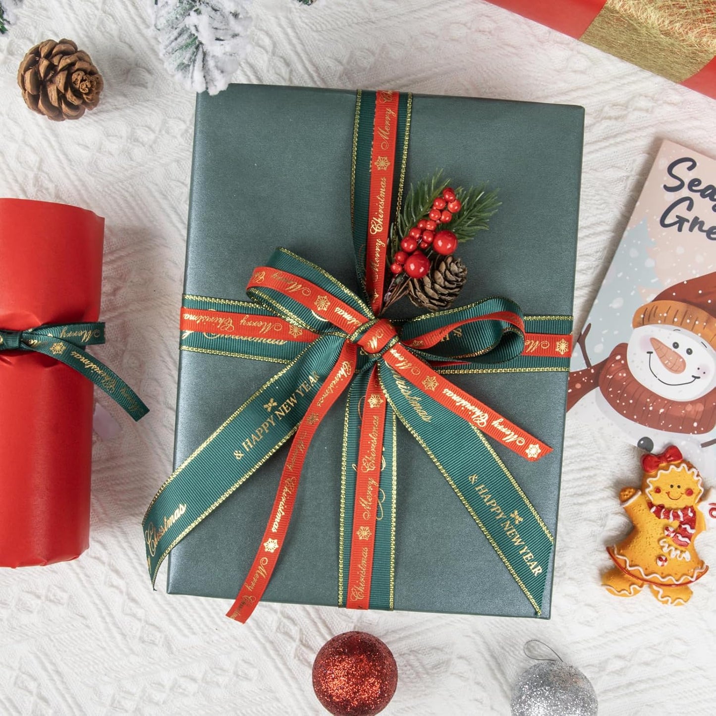 NESCCI Matte Wrapping Paper,Solid Color Pearly-Lustre Paper-3 Roll,17 Inches X 32.8 Feet Per roll.Gift Wrapping Paper,Perfect for Wedding,Valentine's Day,Birthday, Christmas,Baby Shower.