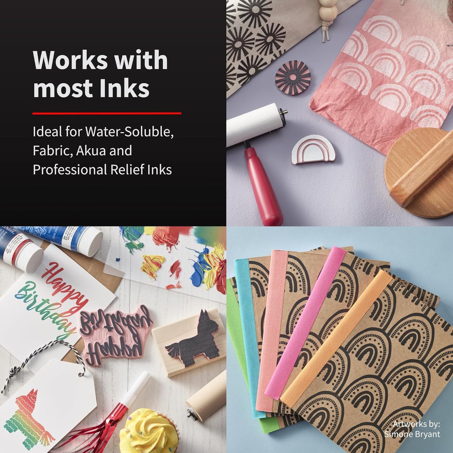 Speedball Soft Rubber Brayer, 2.5-Inch - Roller for Printmaking, Gel & Block Printing and Crafting - Made in USA