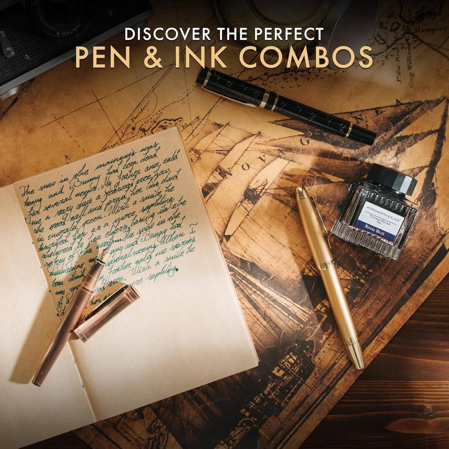 Wordsworth and Black Fountain Pen Ink Bottle (50 ml) Premium Luxury Edition, [Yellow] Fountain Pens Bottled Ink; Classic Designed Bottle Smooth Flow 50 ml