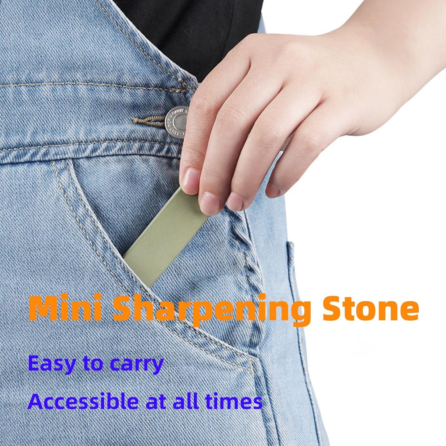 Small Travel-Portable Diamond Resin Sharpening Stone - 1000 Grit Whetstone Knife Sharpener