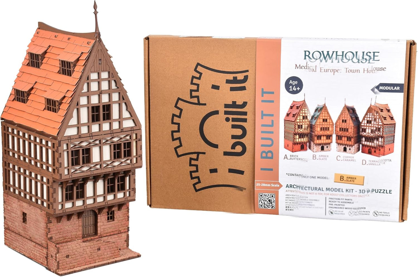 Terracota Rowhouse DIY Wooden Building Kit for Teens and Adults, Suitable for Playing with Family - Realistic