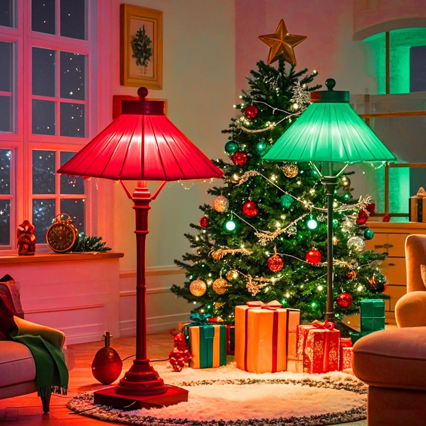 Lystaii 9pcs Christmas Lighting Gel Filter 11.8 x 11.8 Inches Gel Light Filter Color Correction Colored Overlays Transparent Color Filters Film Plastic Sheets for Video Photo Stage Studio (Red Green)