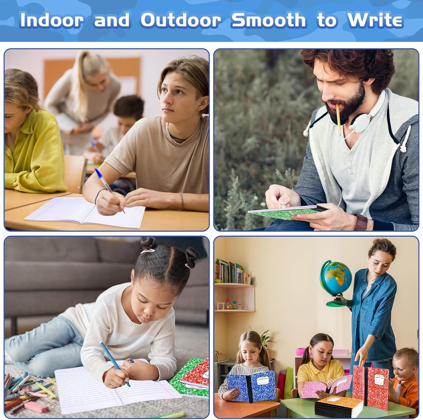 Seajan 20 Pack Composition Notebooks, Wide Ruled Paper, 7-1/2" x 9-3/4" Marble Hard Covers, 60 Sheets, Composition Notebooks Bulk for Students Back to School Adults Office Supplies(Colorful)