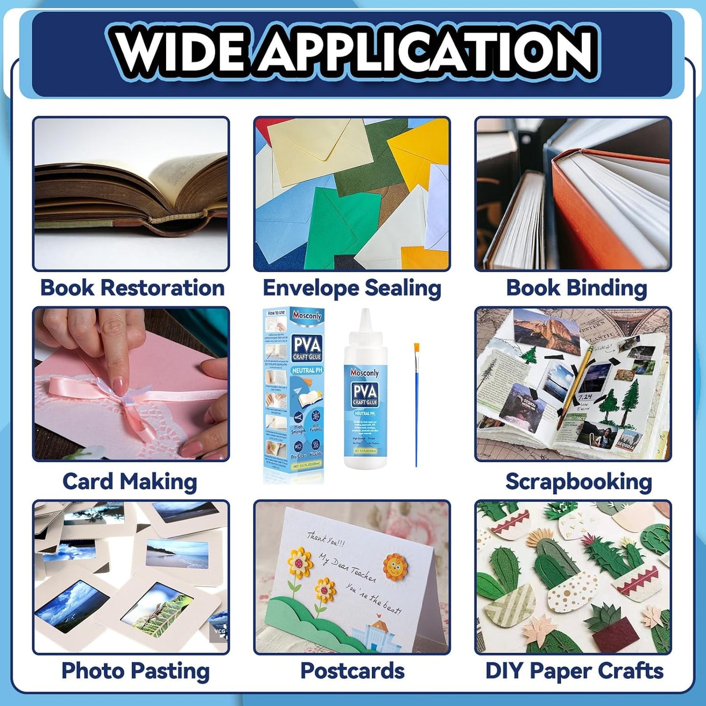 PH Neutral PVA Glue, 8.5 Oz Art Precision Craft Glue, Archival Quality Acid-Free Book Binding Adhesive, Dries Clear & Flexible,Ideal for Framing, Collages, Paper Crafts